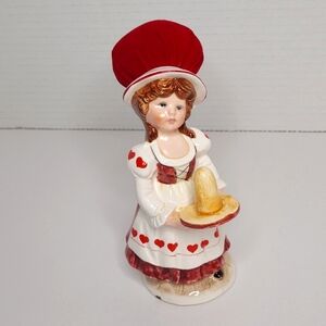 Maiden Valentine Heart Porcelain Pin Cushion Thimble Holder Schmid Japan